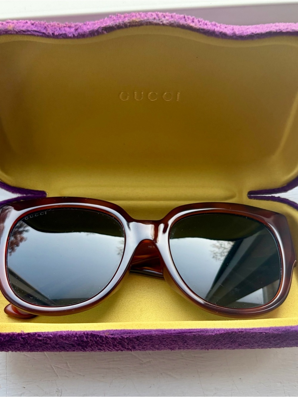 Gucci Women’s Dark Brown Oversized Sunglasses